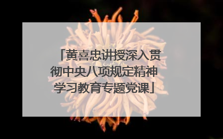 黄喜忠讲授深入贯彻中央八项规定精神学习教育专题党课