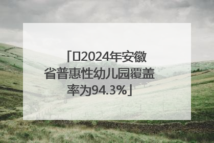 ﻿2024年安徽省普惠性幼儿园覆盖率为94.3%