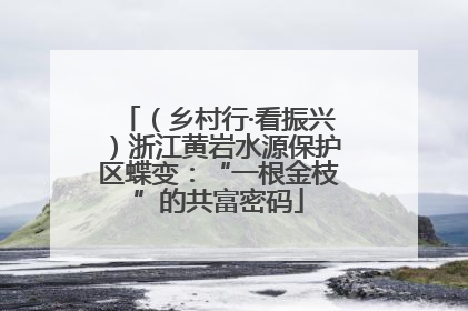 （乡村行·看振兴）浙江黄岩水源保护区蝶变：“一根金枝”的共富密码