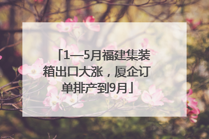 1—5月福建集装箱出口大涨，厦企订单排产到9月