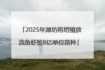 2025年潍坊将增殖放流鱼虾蟹8亿单位苗种