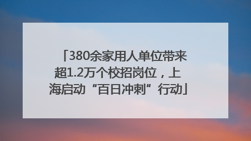 380余家用人单位带来超1.2万个校招岗位，上海启动“百日冲刺”行动