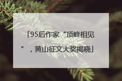 95后作家“顶峰相见”，黄山征文大奖揭晓